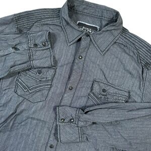 Buckle Black No 48 Black‎ Long Sleeve Pearl Snap Shirt Size XL Fitted